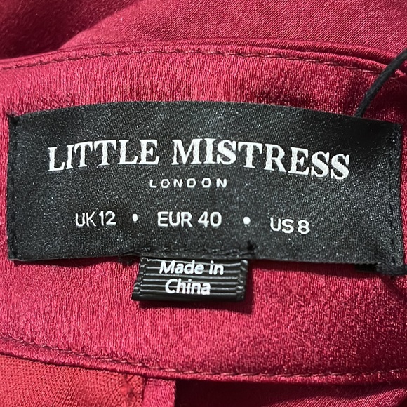 NWT ASOS Little Mistress HIGH NECK SATIN MAXI DRESS Size 8 WINE RED Cocktail - Picture 8 of 10